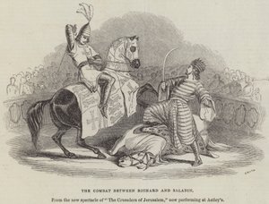 Richard ve Selahaddin arasındaki Savaş (gravür) by English School
