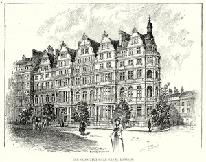 The Constitutional Club, Londra (gravür) by English School