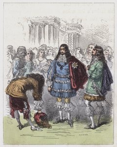 Charles II Mahkemesi (renkli gravür) by English School