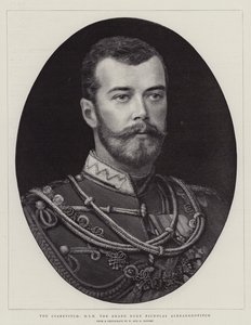 Çareviç, HIH Büyük Dük Nicholas Alexandrovitch (gravür) by English School