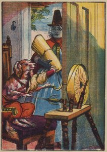 Dönen Köpek (renkli taş baskı) by English School