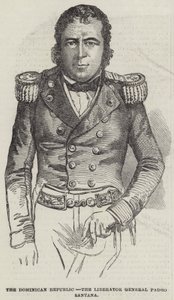 Dominik Cumhuriyeti, Kurtarıcı General Pedro Santana (gravür) by English School