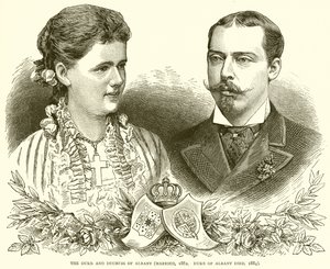 Albany Dükü ve Düşesi (Evli, 1882. Albany Dükü öldü, 1884) by English School