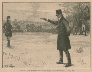 Wellington Dükü, Lord Winchilsea ile düello yapıyor by English School
