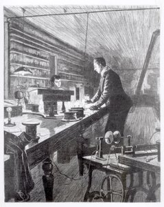 Elektrik Işığı, Bay Edison (1847-1931) Laboratuvarında by English School