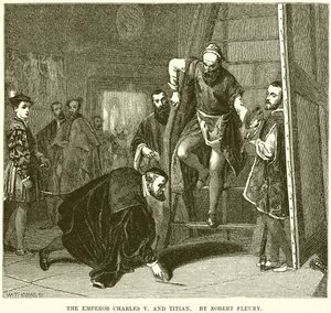 İmparator Charles V ve Titian. Robert Fleury tarafından by English School