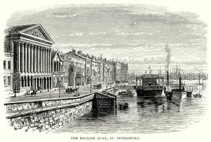 İngiliz Rıhtımı, St Petersburg (gravür) by English School