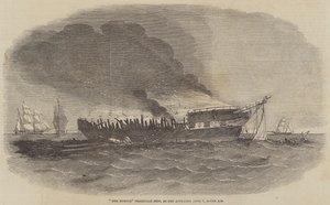 "The Europa" Nakliye Gemisi, göründüğü şekliyle 1 Haziran, Sabah yedi (gravür) by English School