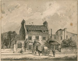 Farthing Pie House, Londra, 1820 tarihli orijinal çizim (kağıt üzerinde wc) by English School
