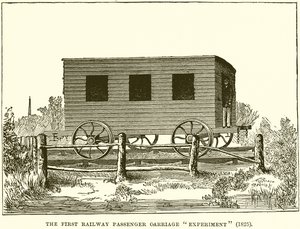 İlk Demiryolu Yolcu Taşıma Deneyi (1825) by English School