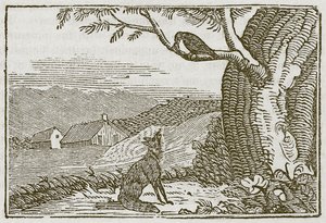 Tilki ve Karga (gravür) by English School