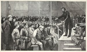 General, Quaker Mezarlığındaki Çadırda Bir Toplantıya Sesleniyor by English School