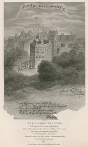 The Globe Theatre, Bankside, Southwark, Londra by English School