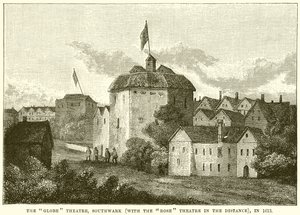 The Globe Theatre, Southwark (Mesafedeki Rose Theatre ile), 1613