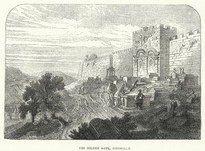 Altın Kapı, Kudüs (gravür) by English School