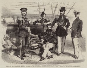 Rusya Büyük Dükü Konstantin ve Suite, "General-Amiral"in Quartergüvertinde by English School