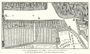 1646 yılında Grassmarket (gravür) by English School