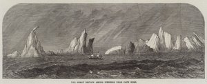 Cape Horn (gravür) yakınlarındaki Buzdağları arasında Büyük Britanya by English School