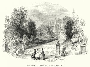 Büyük Çağlayan, Chatsworth (gravür) by English School