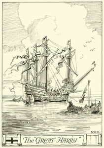 The Great Harry (kağıt üzerine mürekkep) by English School