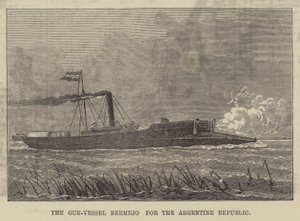 Arjantin Cumhuriyeti için Silah Gemisi Bermejo (gravür) by English School