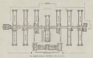 Herbert Hastanesi, Woolwich, Zemin Kat Planı (gravür) by English School