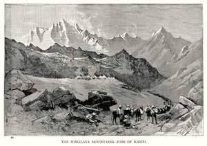 Himalaya Dağları - Kamri Geçidi (gravür) by English School