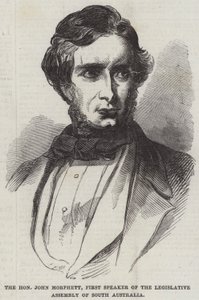 Saygıdeğer John Morphett, Güney Avustralya Yasama Meclisinin Birinci Başkanı (gravür) by English School