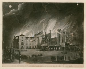 Lordlar ve Avam Kamarası yanıyor, 16 Ekim 1834 by English School
