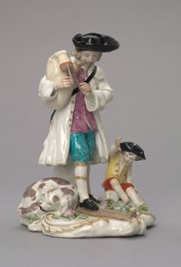 The Gezgin Müzisyen, Chelsea Porselen Fabrikası, İngiltere tarafından üretilmiştir, c.1756 by English School