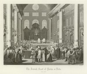 Yahudilerin Purim bayramı ya da loto, 1712 by English School