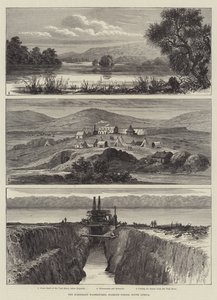 Kimberley Waterworks, Diamond Fields, Güney Afrika (gravür) by English School