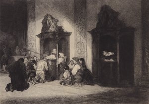 Nazik İtirafçı (taş baskı) by English School