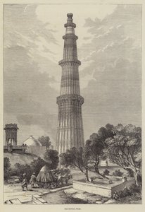 Kootub, Delhi (gravür) by English School