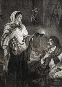 Lambalı Kadın: Kırım Savaşı sırasında Türkiye'deki Scutari Kışlası'ndaki hastanede Florance Nightingale. by English School