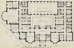 Langham Hotel, Portland Place (gravür) by English School