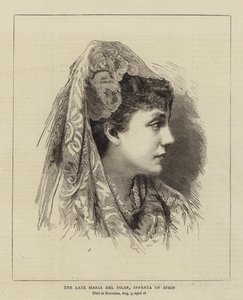 Geç Maria del Pilar, İspanya İnfanta (gravür) by English School