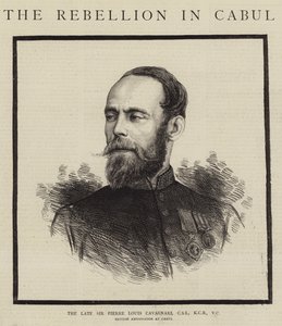 Geç Sir Pierre Louis Cavagnari, CSI, KCB, VC (gravür) by English School