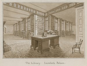 The Library, Lambeth Palace, Londra (kağıt üzerinde wc) by English School