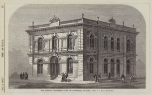 The London Chartered Bank of Australia, Sidney, Bay JF Hilly, Mimar (gravür) by English School