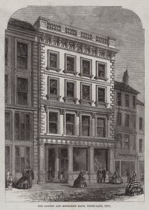 Londra ve Middlesex Bankası, Finch-Lane, Şehir (gravür) by English School