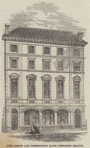 Londra ve Westminster Bank, Holborn Şubesi (gravür) by English School