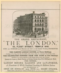 Londra, restoran, 191 Fleet Street, Temple Bar by English School
