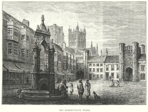 The Market-Place, Wells (gravür) by English School
