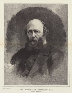 Salisbury Marquis, KG, Başbakan (gravür) by English School