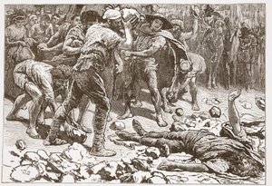 Samosata'lı Konstantin'in Şehitliği, James Aitken Wylie'nin (1808-1890) 'Protestanlığın Tarihi'nden bir örnek, pub. 1878 (gravür) by English School