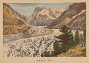 The Mer de Glace (renkli taş baskı) by English School