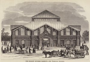 Moskova Kapalı Çarşı (gravür) by English School