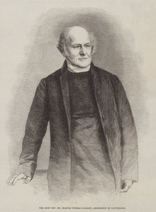 En Muhterem Dr Charles Thomas Longley, Canterbury Başpiskoposu (gravür) by English School