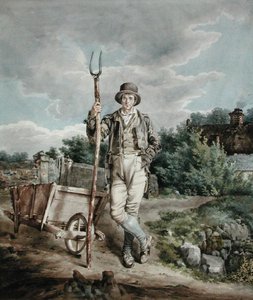 Muck Spreader, c.1830 (kağıt üzerine sulu boya) by English School